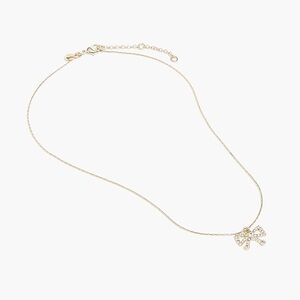 NEW J Crew Pavé Crystal Bow Pendant Necklace in ‘Gold’ $34.50 Retail Sold Out